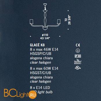 Люстра De Majo GLACE K8 0GLAC0K08 - Схема