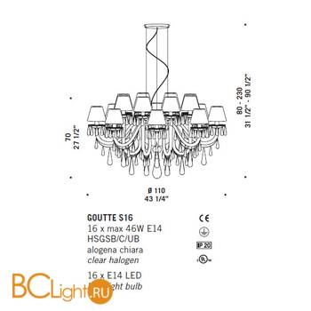 Люстра De Majo GOUTTE S16 0GOUT0S70 - Схема