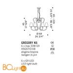 Люстра De Majo GREGORY K6 0GREG0K00 - Схема