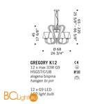 Люстра De Majo GREGORY K12 0GREG0K35 - Схема