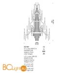 Подвесная люстра на штанге De Majo ICE K84 0ICE00K84 - Схема