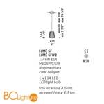 Встраиваемый светильник De Majo LUME SFWD 0LUME0S06 - Схема