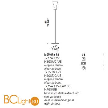Торшер De Majo MEMORY R1 0MEMO0R11 - Схема