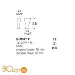 Настенный светильник De Majo MEMORY A1 0MEMO0A17 - Схема