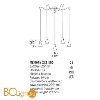 Подвесной светильник De Majo MEMORY XXS S5D 0MEMO0S05 - Схема