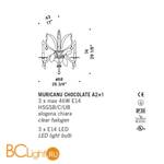 Бра De Majo MURICANU CHOCOLATE A2+1 0MURI0A04 - Схема