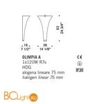 Настенный светильник De Majo OLIMPIA A 0OLIM0A00 - Схема