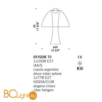 Настольная лампа De Majo OXYGENE T0 0OXYG0T00 - Схема