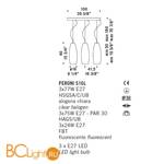 Подвесной светильник De Majo PERONI S16L 0PERO0SL-16 satined white - Схема