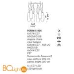 Подвесной светильник De Majo PERONI S14D6 0PERO0SD-64 satined white - Схема