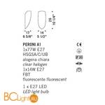 Настенный светильник De Majo PERONI A1 0PERO0A65 frosted+clear - Схема