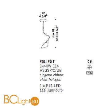 Потолочный светильник De Majo POLI PO F 0POLI0F-1 aquamarine - Схема