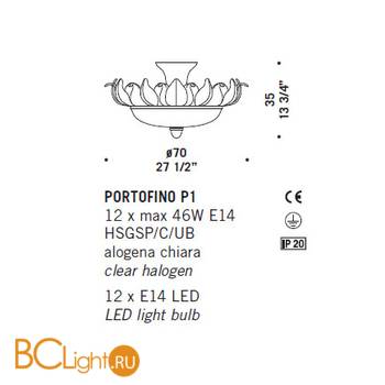 Потолочный светильник De Majo PORTOFINO P1 0PORT0PC1 - Схема