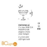 Настенный светильник De Majo PORTOFINO A0 0PORT0AC0 - Схема