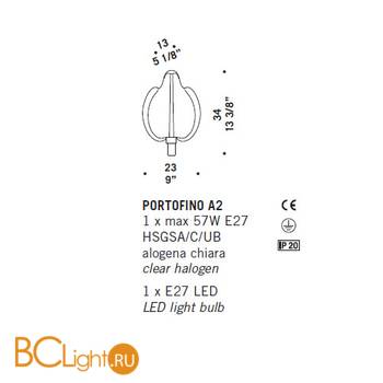 Настенный светильник De Majo PORTOFINO A2 0PORT0AC2 - Схема