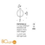 Настенный светильник De Majo PORTOFINO A2 0PORT0AC2 - Схема