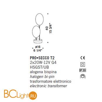 Настольная лампа De Majo PRO–SECCO T2 0PROS0T20 - Схема