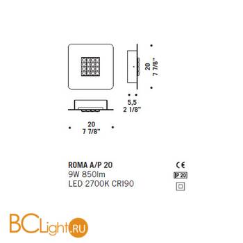 Настенный светильник De Majo ROMA A/P 20 ED 0ROMA0A10 - Схема