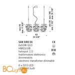 Подвесной светильник De Majo SAN SIRO S6 white - Схема