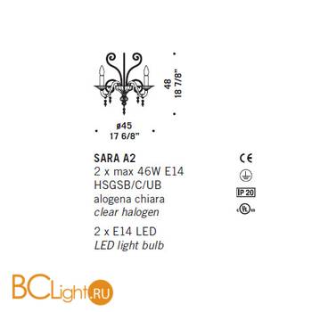 Бра De Majo SARA A2 0SARA0A22 - Схема