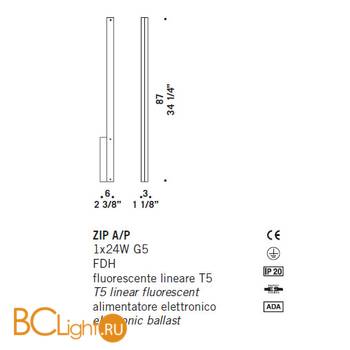 Настенный светильник De Majo ZIP A/P 0ZIP00A00 - Схема