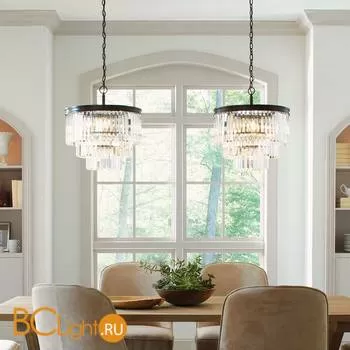 Подвесной светильник DeLight Collection 1920s Odeon KR0387P-6 black/clear - Фото 1