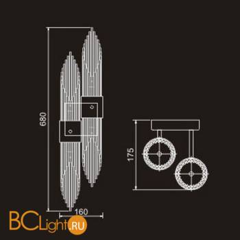 Бра DeLight Collection W68069-4 chrome - Схема