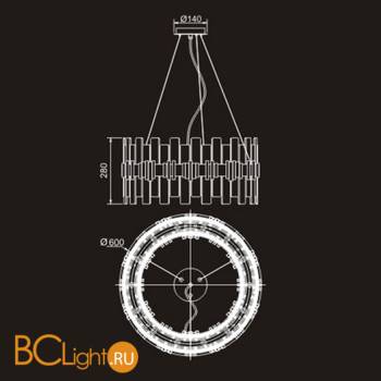 Подвесной светильник DeLight Collection P68073-14 silver leaf - Схема
