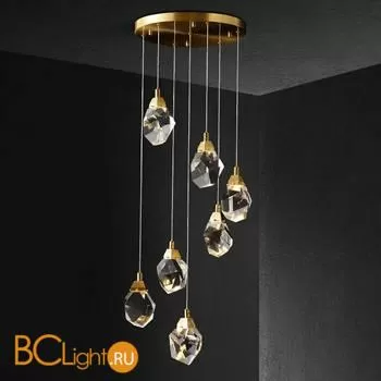 Подвесной светильник DeLight Collection crystal rock ii 9701P/7R brass - Фото 0