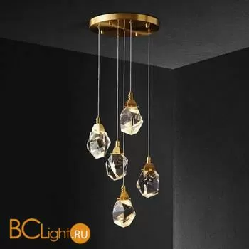 Подвесной светильник DeLight Collection crystal rock ii 9701P/5R brass - Фото 0