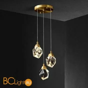 Подвесной светильник DeLight Collection crystal rock ii 9701P/3R brass - Фото 0