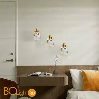 Подвесной светильник DeLight Collection crystal rock ii 9701P/3L brass - Фото 1