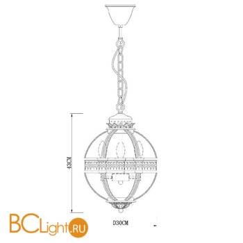 Подвесной светильник DeLight Collection Residential KM0115P-3S antique brass - Схема