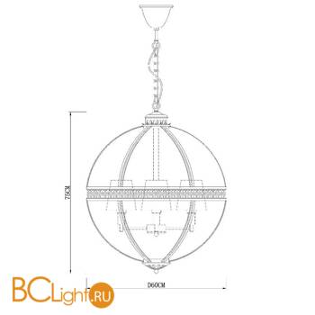 Подвесной светильник DeLight Collection Residential KM0115P-4L nickel - Схема