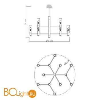 Люстра Divinare Barolo 2654/17 LM-12 - Схема