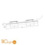 Блок питания L8HF устанавливаемый в шинопровод, DC 48В 200В, 4A, L415xW23xH43 мм, черный LEDEight Driver 200W SPACE-Track system - Схема