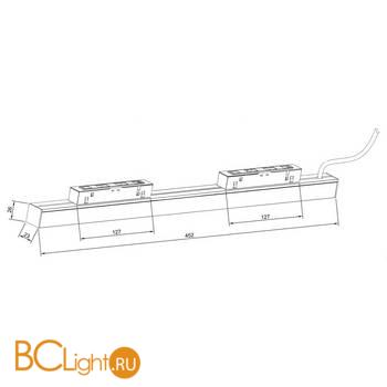Блок питания L8HF устанавливаемый в шинопровод, DC 48В 200В, 4A, L550xW22xH43 мм, белый LEDEight Driver 200W SPACE-Track system W - Схема