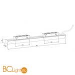 Блок питания L8HF устанавливаемый в шинопровод, DC 48В 200В, 4A, L550xW22xH43 мм, белый LEDEight Driver 200W SPACE-Track system W - Схема