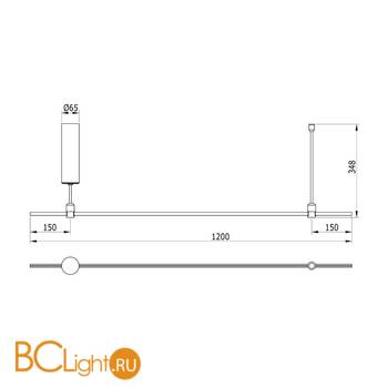 Основание для модульных светодиодных светильников Donolux Code 1.2 DL20222L1200A Black - Схема