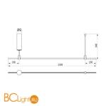 Основание для модульных светодиодных светильников Donolux Code 1.2 DL20222L1200A Black Bronze - Схема