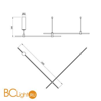 Основание для модульных светодиодных светильников Donolux Code 1.2 DL20222L1000х2A Black - Схема