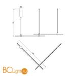 Основание для модульных светодиодных светильников Donolux Code 1.2 DL20222L1000х2B Black - Схема