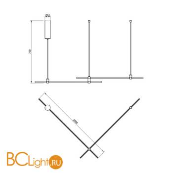 Основание для модульных светодиодных светильников Donolux Code 1.2 DL20222L1000х2B Black Bronze - Схема