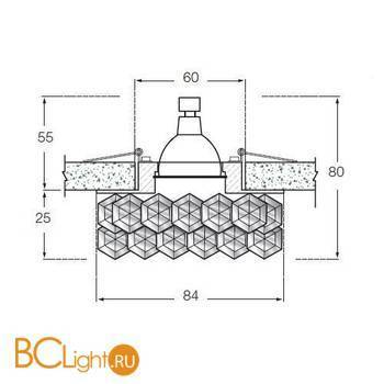 Встраиваемый светильник Donolux DL 061.79.1 crystal - Схема