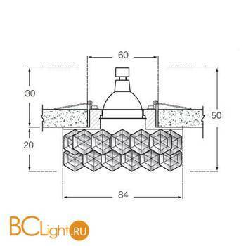 Встраиваемый светильник Donolux DL062.02.1/4 crystal - Схема