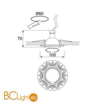 Встраиваемый спот (точечный светильник) Donolux N1553-French Gold - Схема