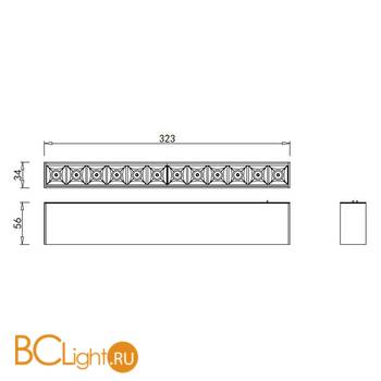 Светодиодный светильник для магнитного шинопровода Donolux Eye DL18781/12M Black 4000K - Схема
