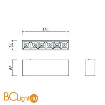 Светодиодный светильник для магнитного шинопровода Donolux Eye DL18781/06M Black 4000K - Схема