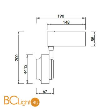 Светодиодный светильник для магнитного шинопровода Donolux Occhio DL18784/01M Black 4000K - Схема