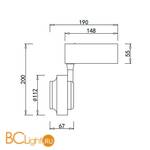 Светодиодный светильник для магнитного шинопровода Donolux Occhio DL18784/01M Black 4000K - Схема